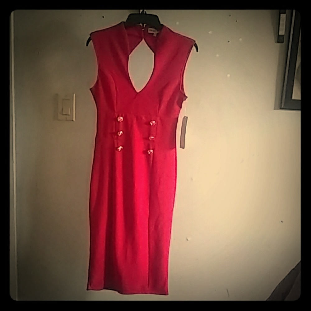 A sexy red fitted body dress